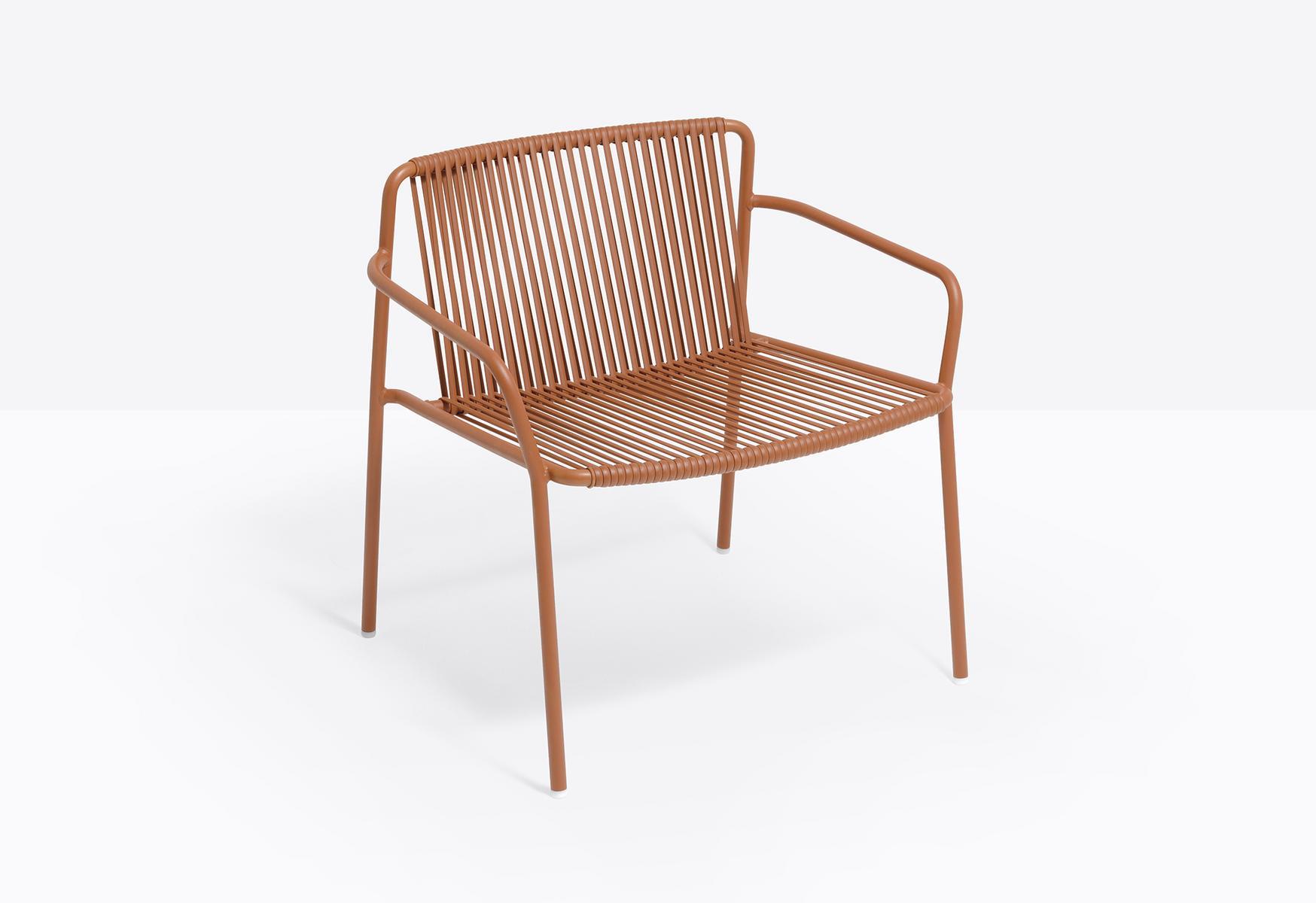 Steel and PVC easy chair with armrests | Tribeca 3669 by Pedrali