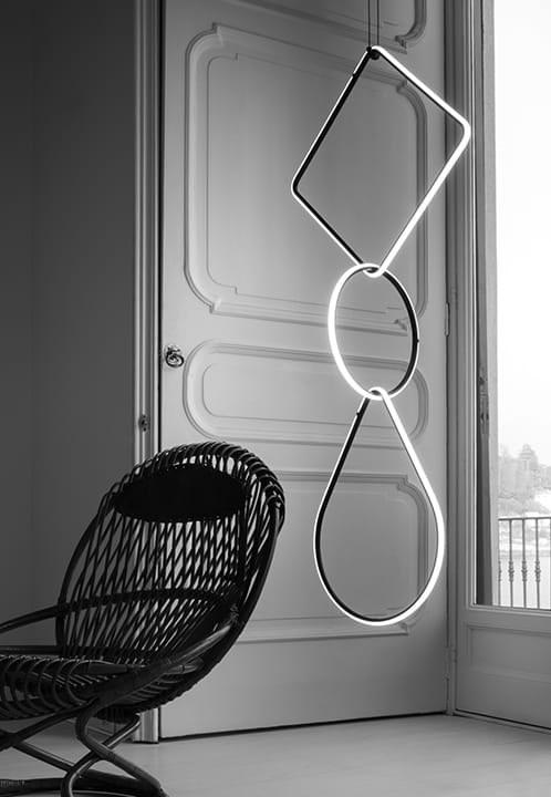 LED powder coated aluminium pendant lamp | Arrangements Drop by Flos