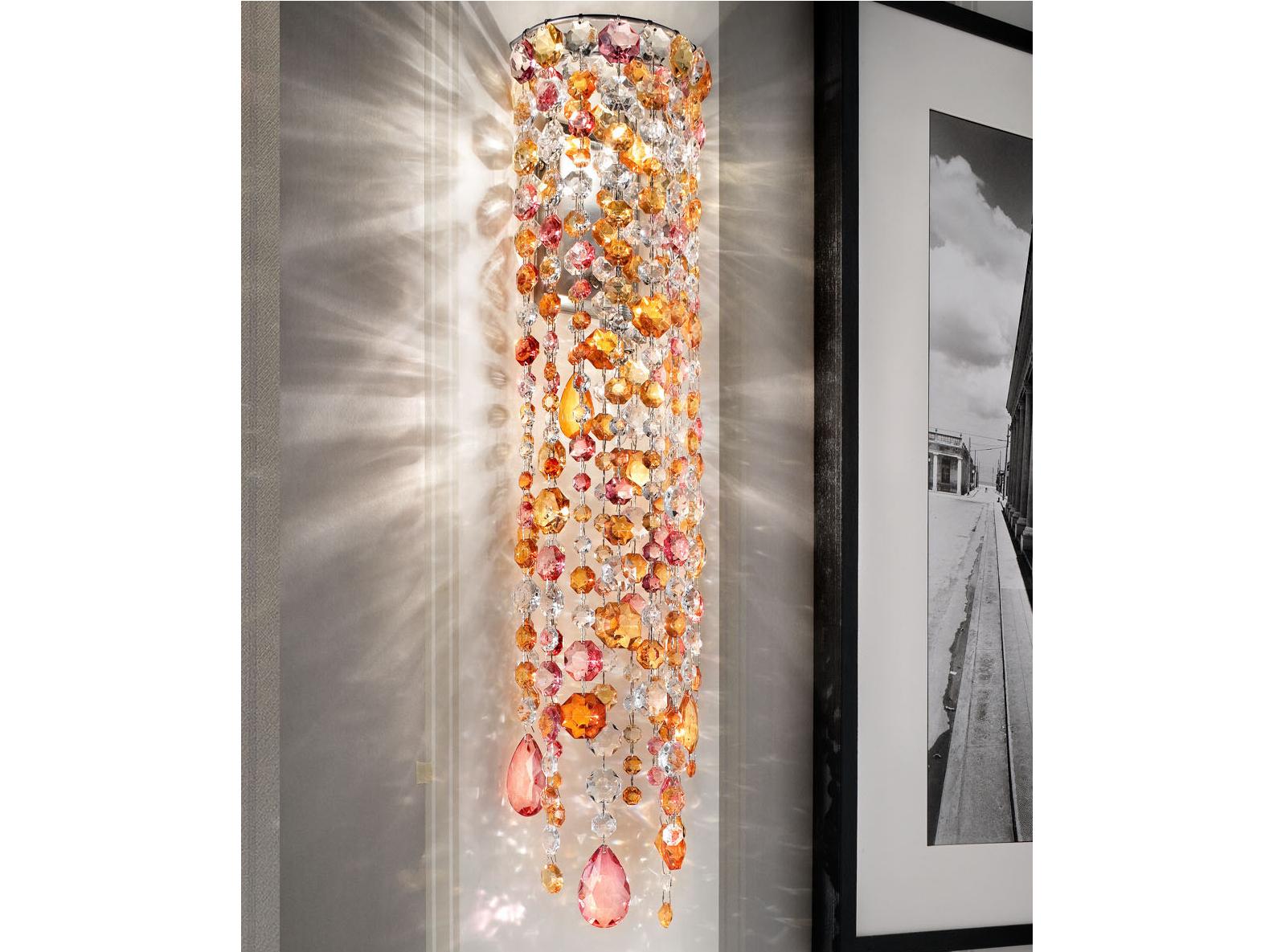 Incandescent painted metal wall light with crystals | Impero & Deco Ve 892 A2 by Masiero