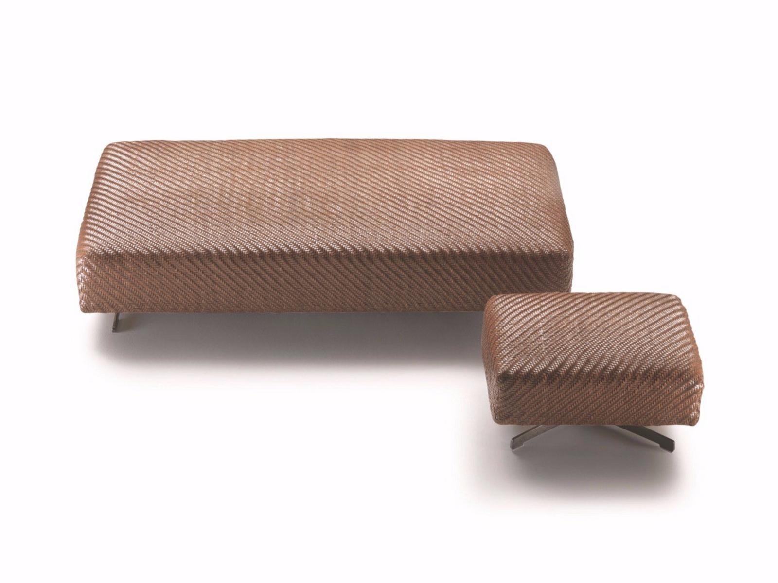 Rectangular tanned leather pouf | Filicudi by Flexform