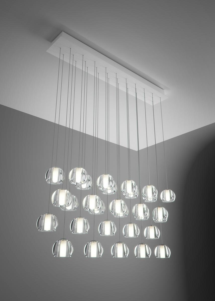 Direct light crystal pendant lamp | Multispot Beluga by Fabbian