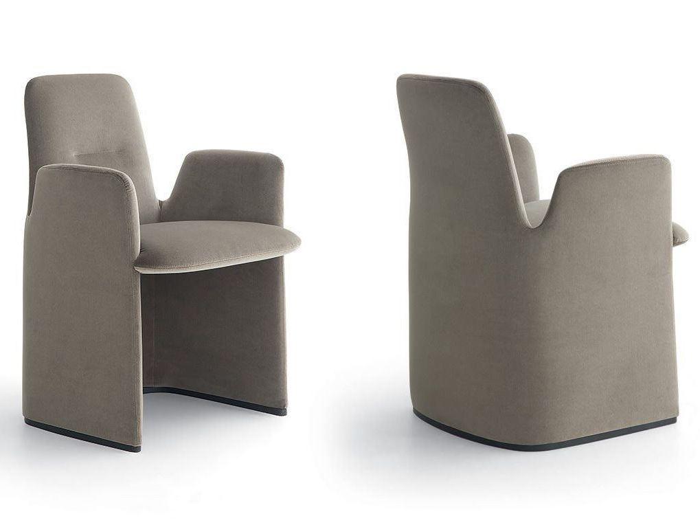 Upholstered fabric chair with armrests | Guest by Poliform