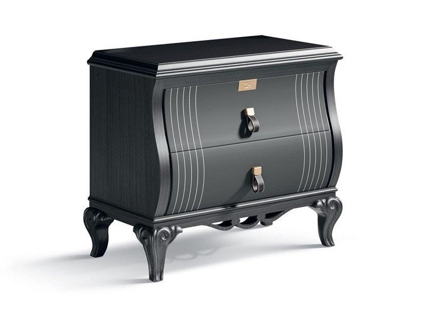 Wooden bedside table with drawers | 5772 by Carpanese home