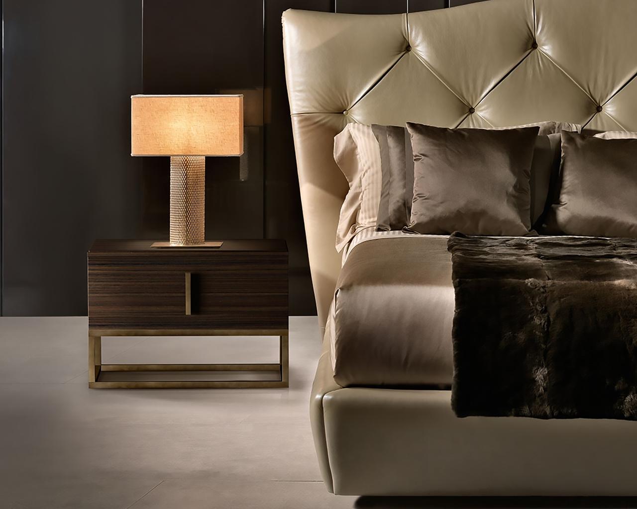 Rectangular metal bedside table with drawers | Milano by Daytona