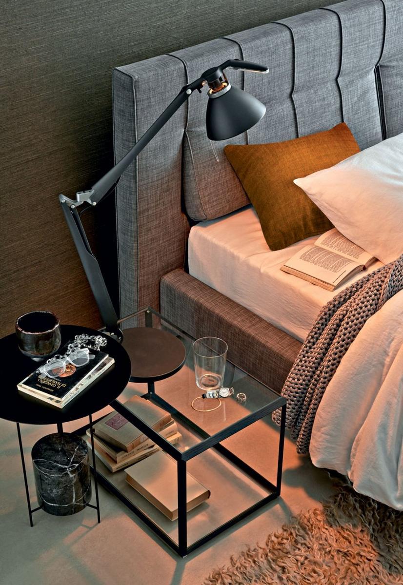 Fabric storage bed | High-wave by Molteni