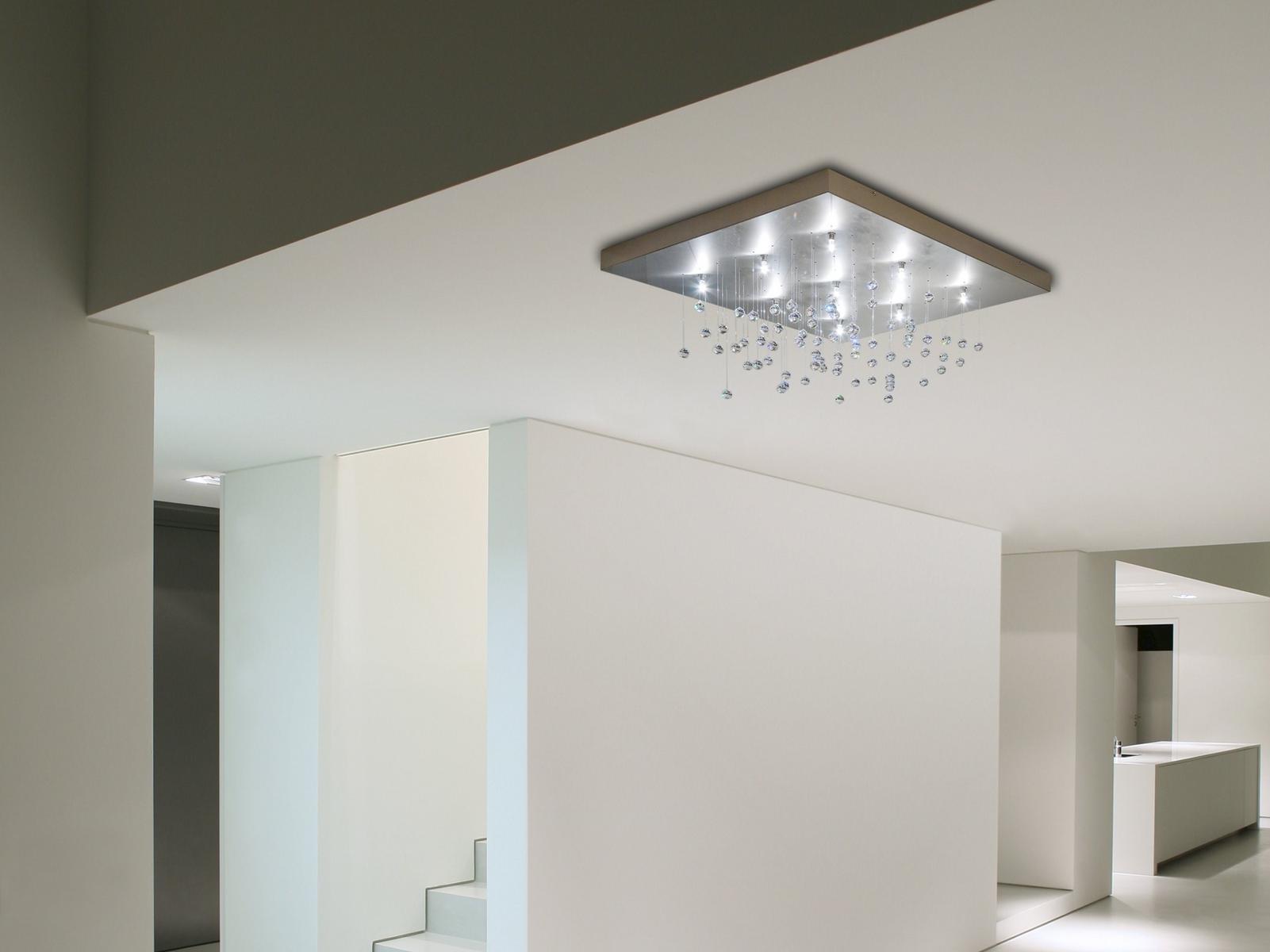 Metal ceiling lamp with crystals | Sprankling C9 by Ilfari