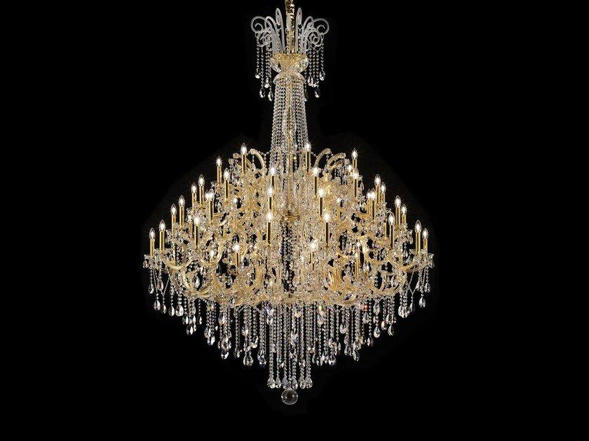 Painted metal chandelier with crystals | Maria Teresa Ve 911 by Masiero