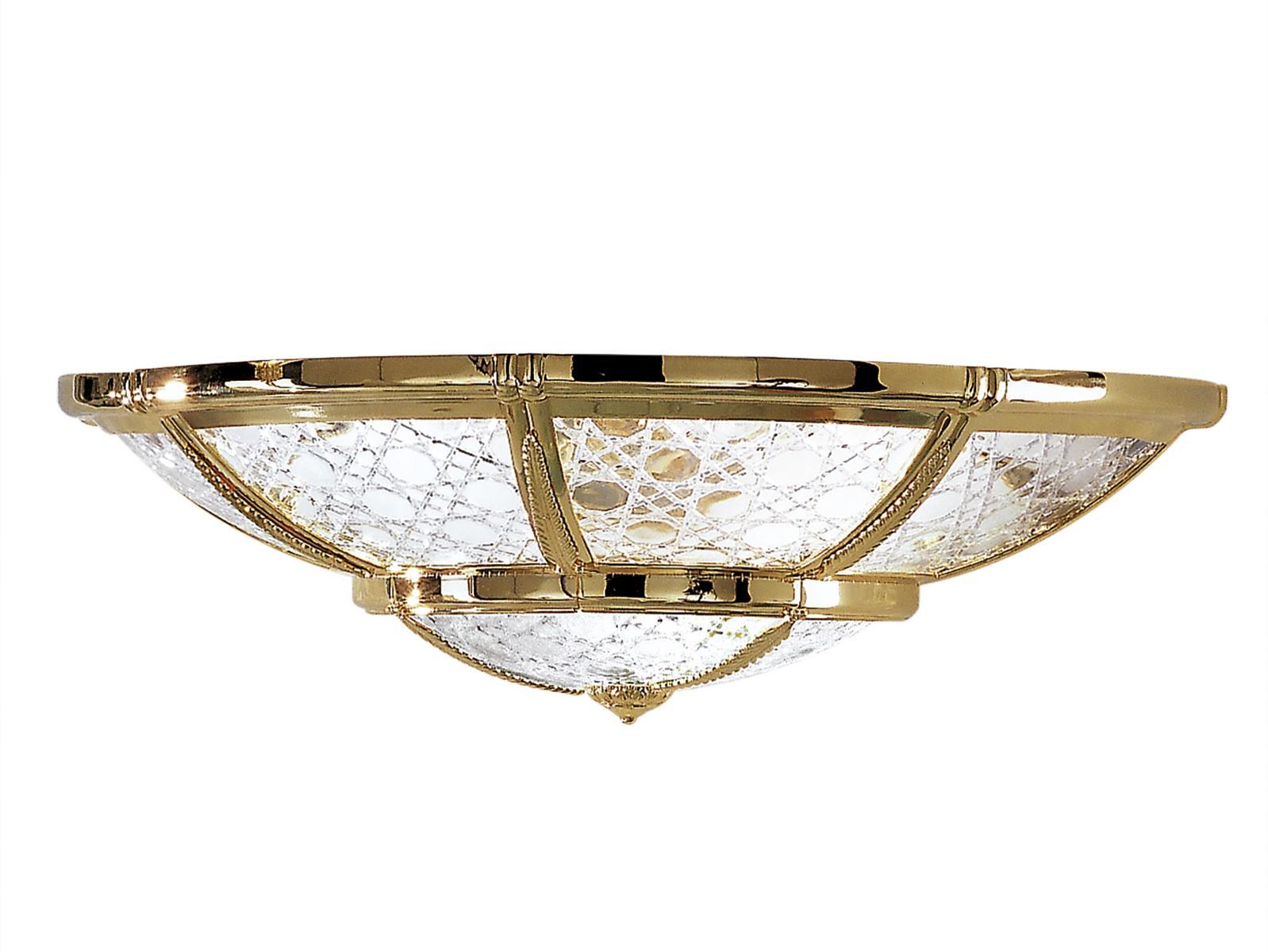 Gold plated wall light with crystal glass | Giotto 1898/a4-c by Possoni Illuminazione