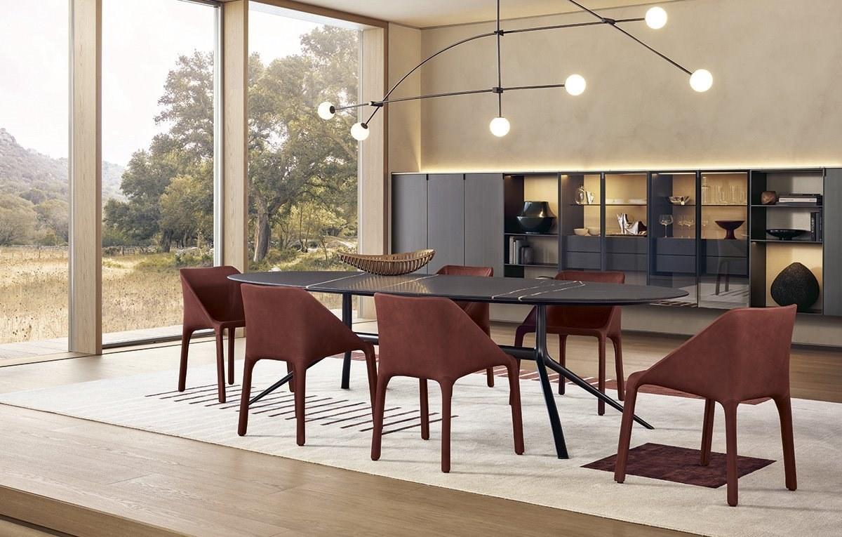 Leather chair | Manta by Poliform