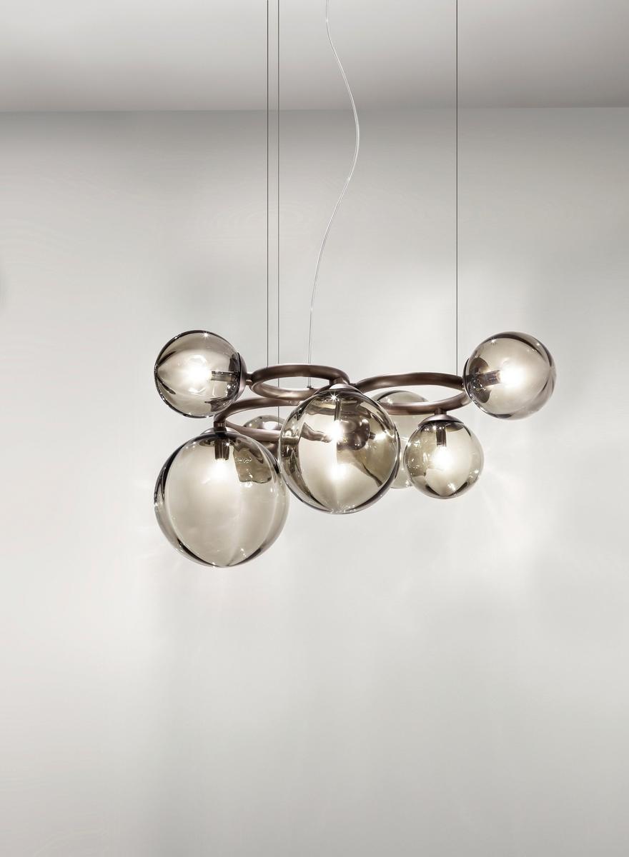 Halogen glass pendant lamp | Puppet Ring Sp by Vistosi