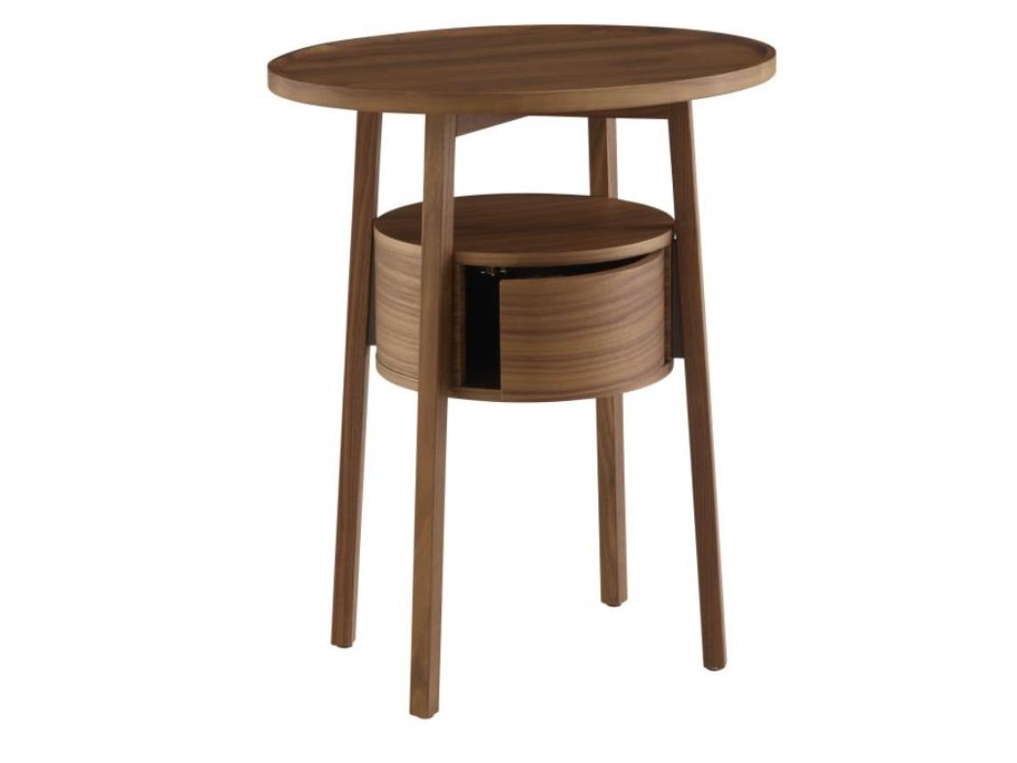 Round solid wood bedside table with drawers | Episode by Ligne Roset