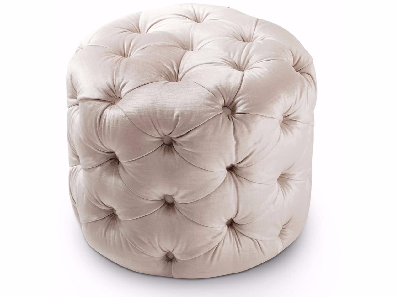 Tufted round velvet pouf | George by Cantori
