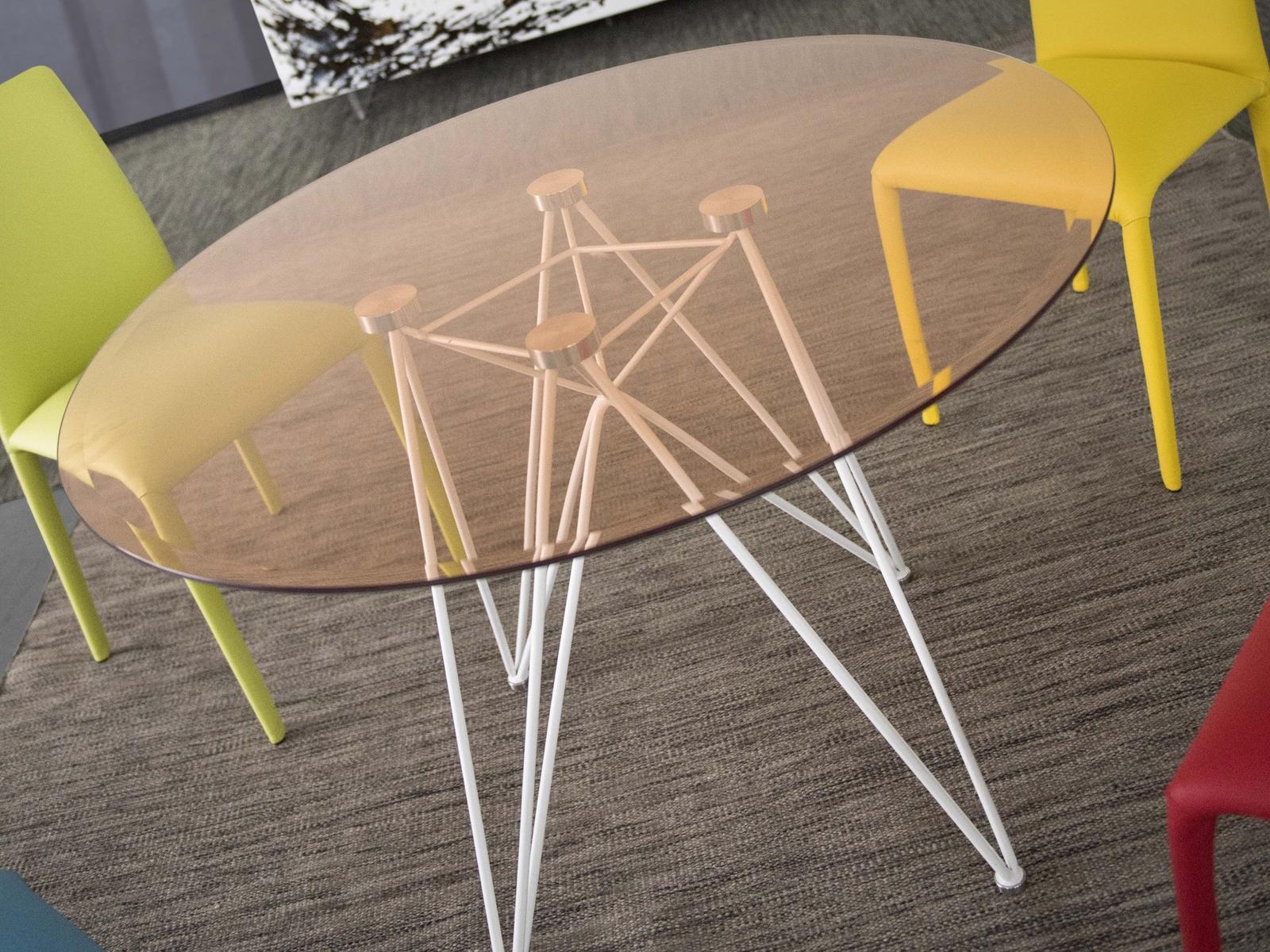 Round tempered glass table | Pegaso by Riflessi
