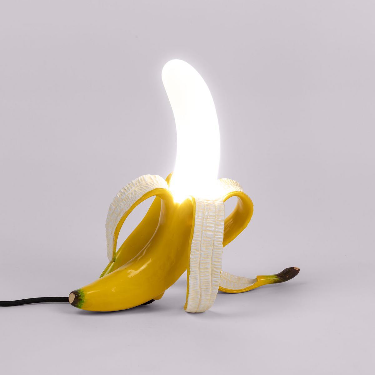 LED resin and glass table lamp | Banana Lamp Yellow Louie by Seletti