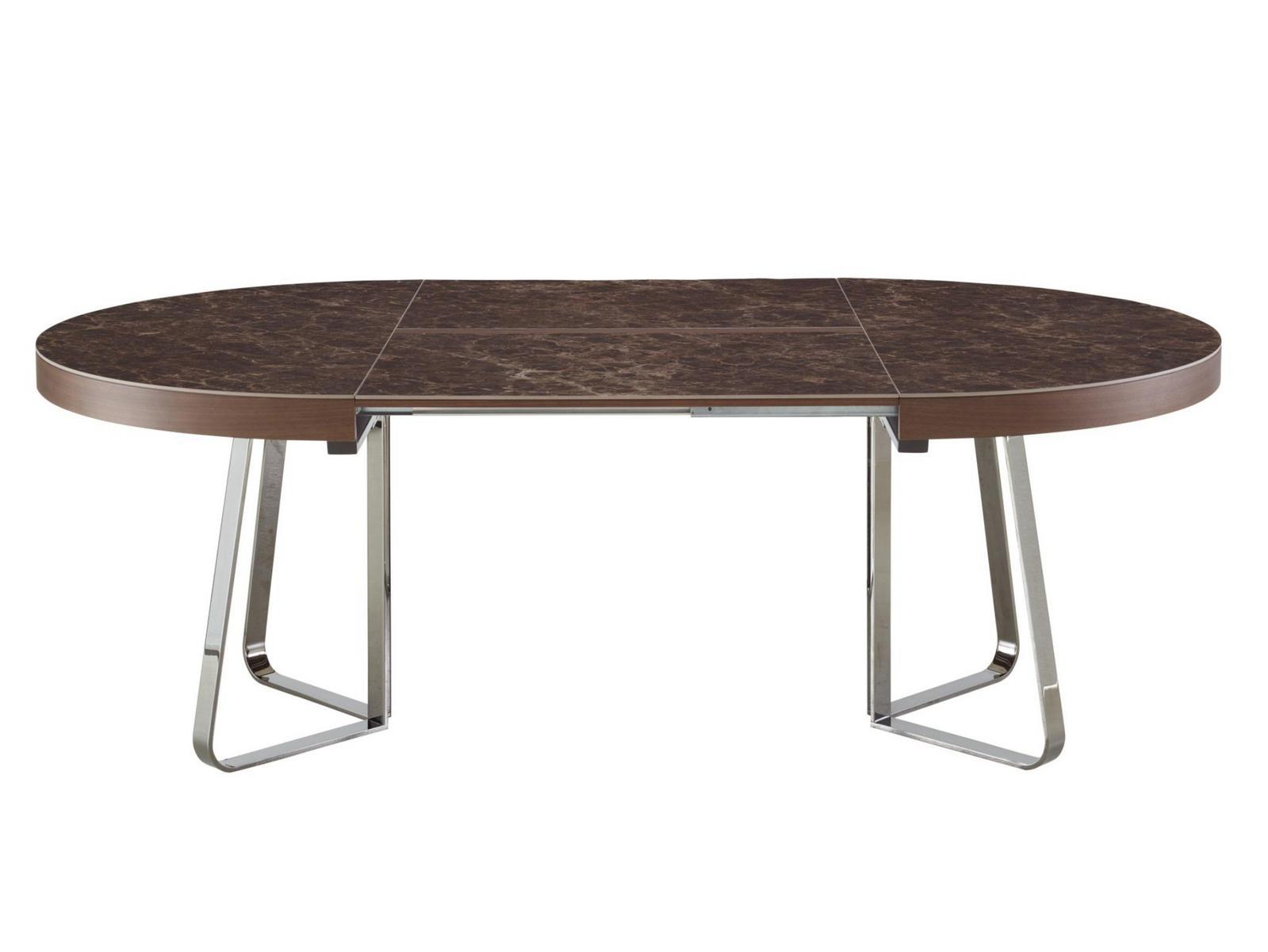 Extending round porcelain stoneware dining table | Ava by Ligne Roset