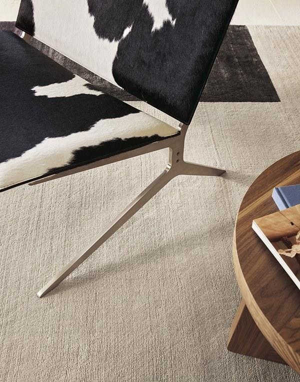 Leather armchair with footstool | Kay Lounge by Poliform