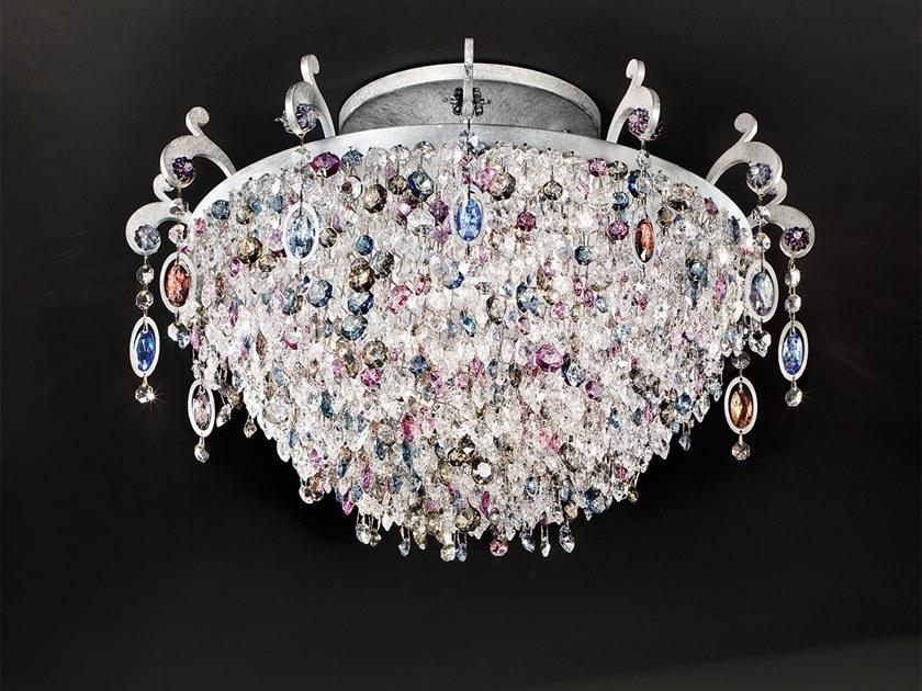 Metal ceiling lamp with crystals | Rosemery Pl6 by Masiero