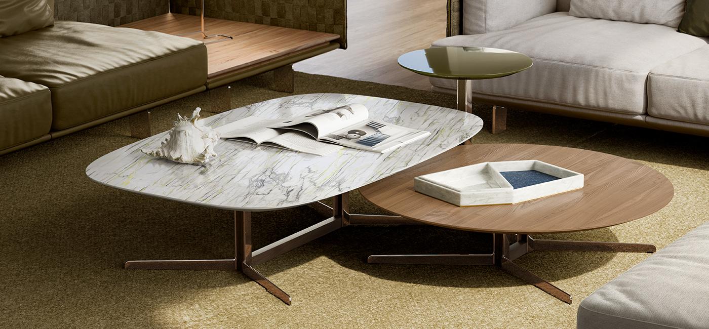 Low round coffee table | Campus by Natuzzi Italia