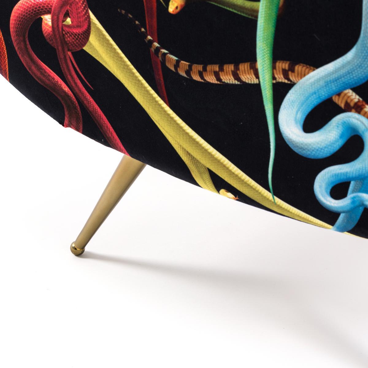 Fabric armchair with armrests | Snakes by Seletti