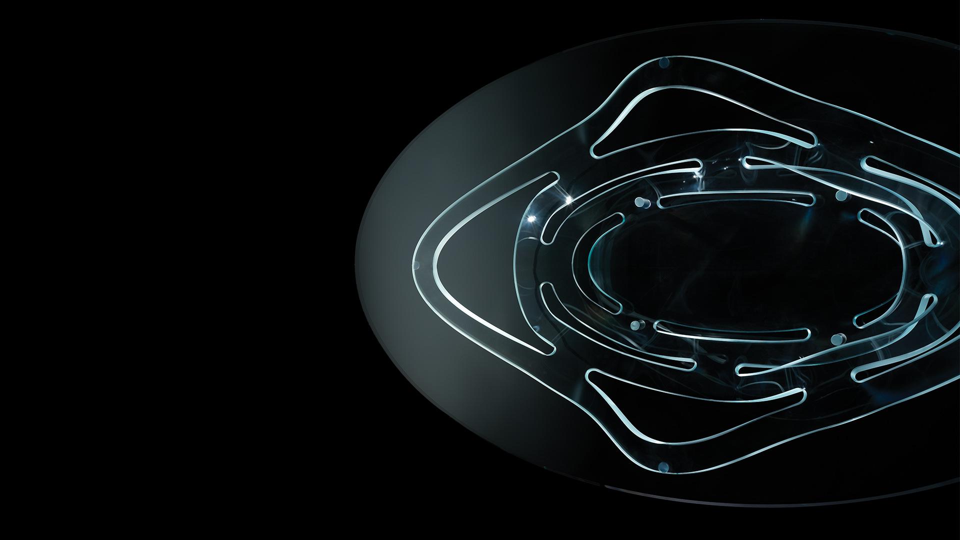 Round glass coffee table | Neolitico by Reflex