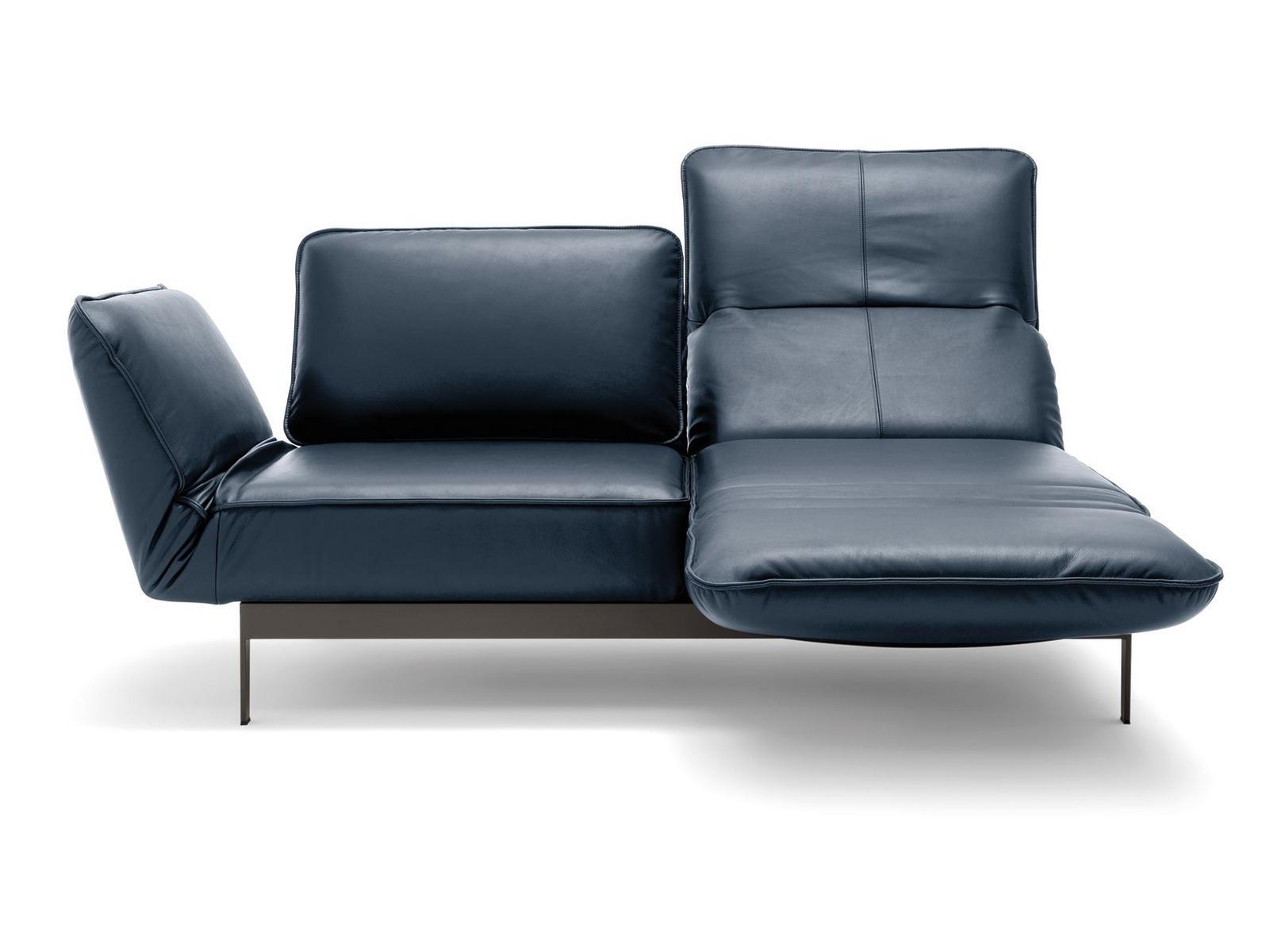 Leather sofa with chaise longue | 386 Mera by Rolf Benz