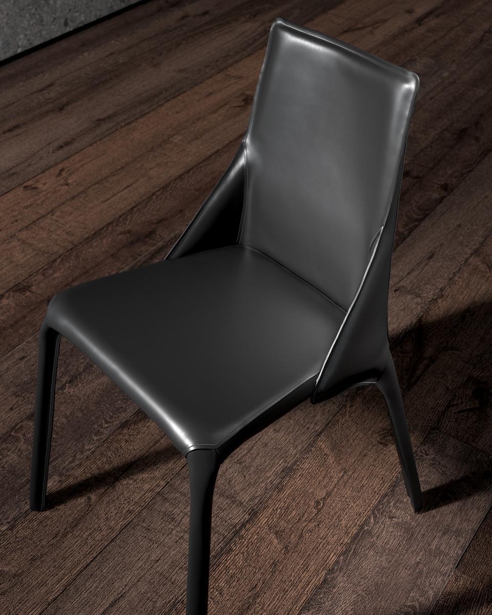 Tanned leather chair | Kite by Ozzio Italia