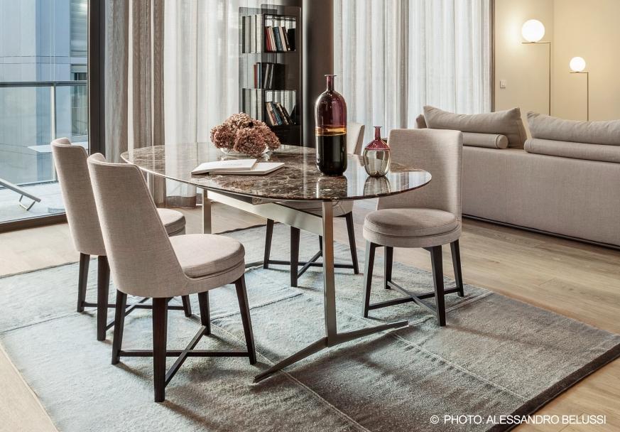 Leather chair with integrated cushion | Feel Good by Flexform