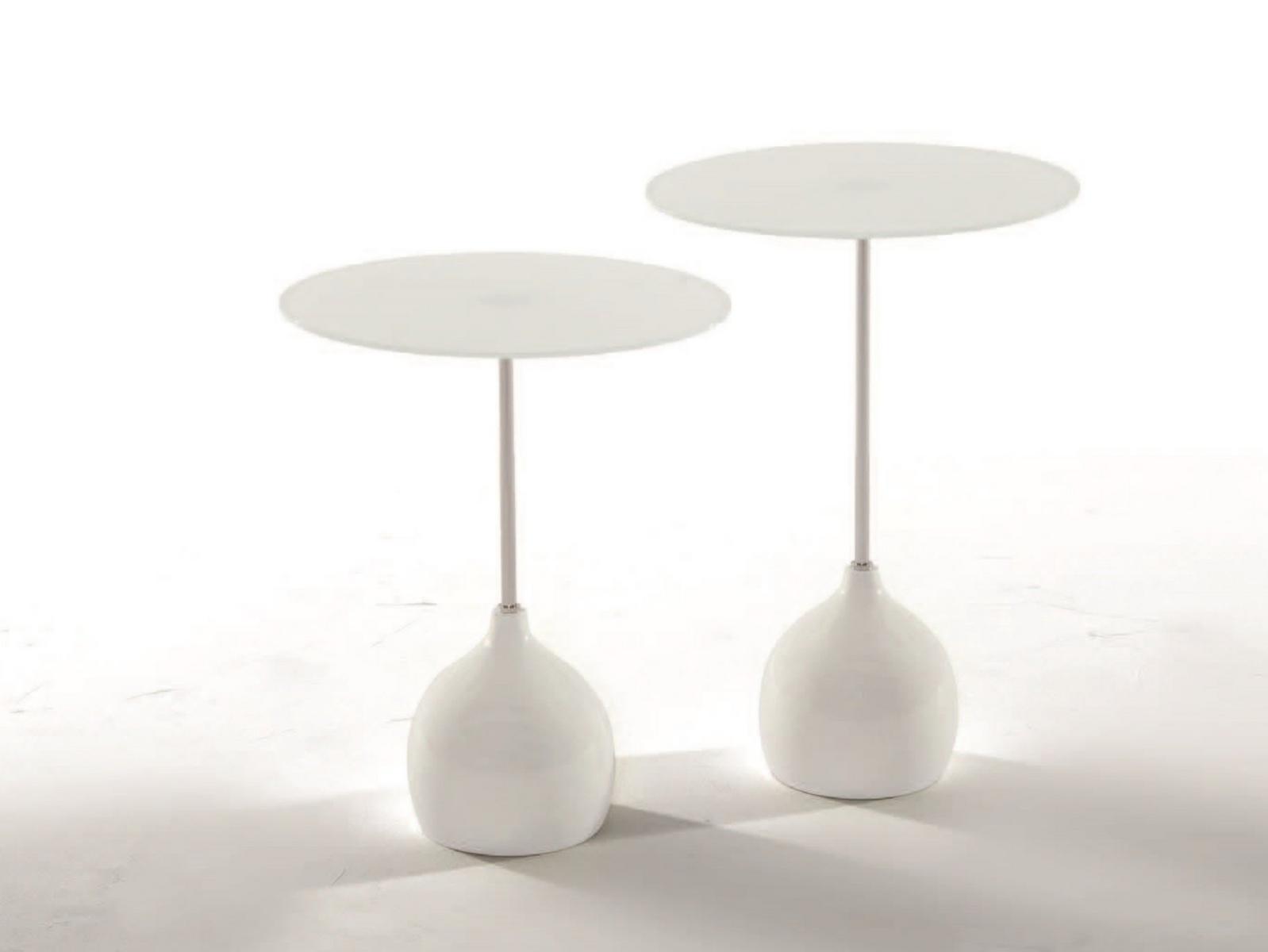 Round glass high side table | Adachi by Tonin Casa