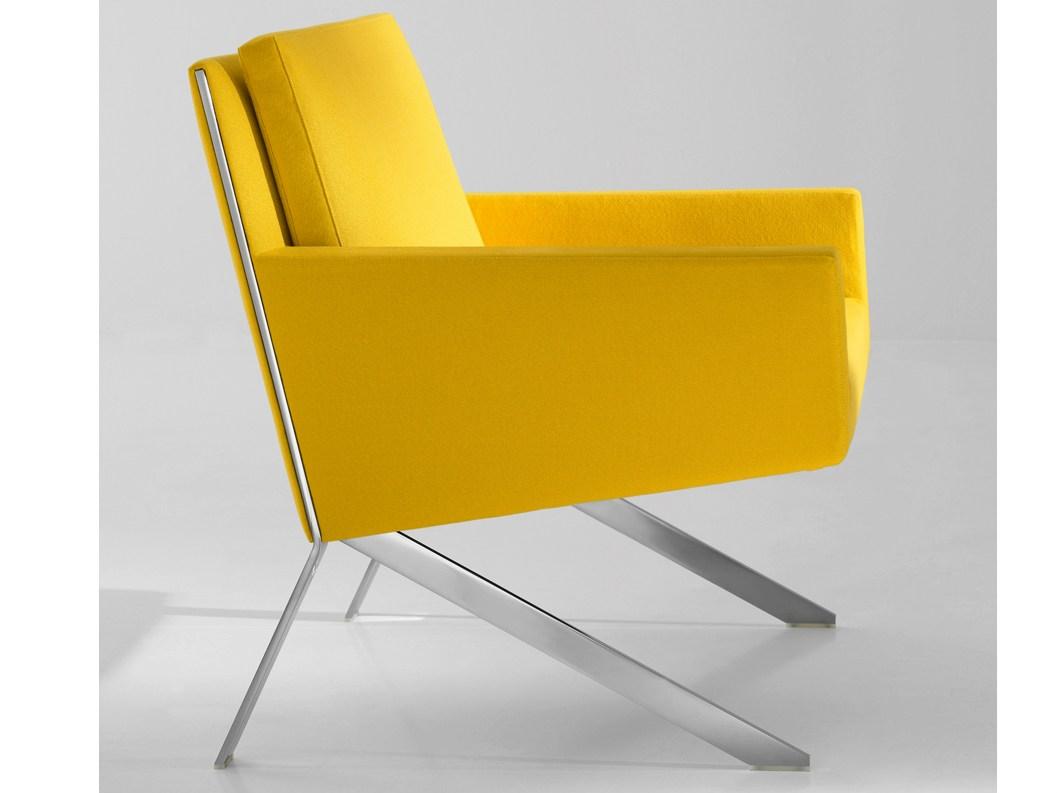 Fabric easy chair with armrests | Theo by B&B Italia