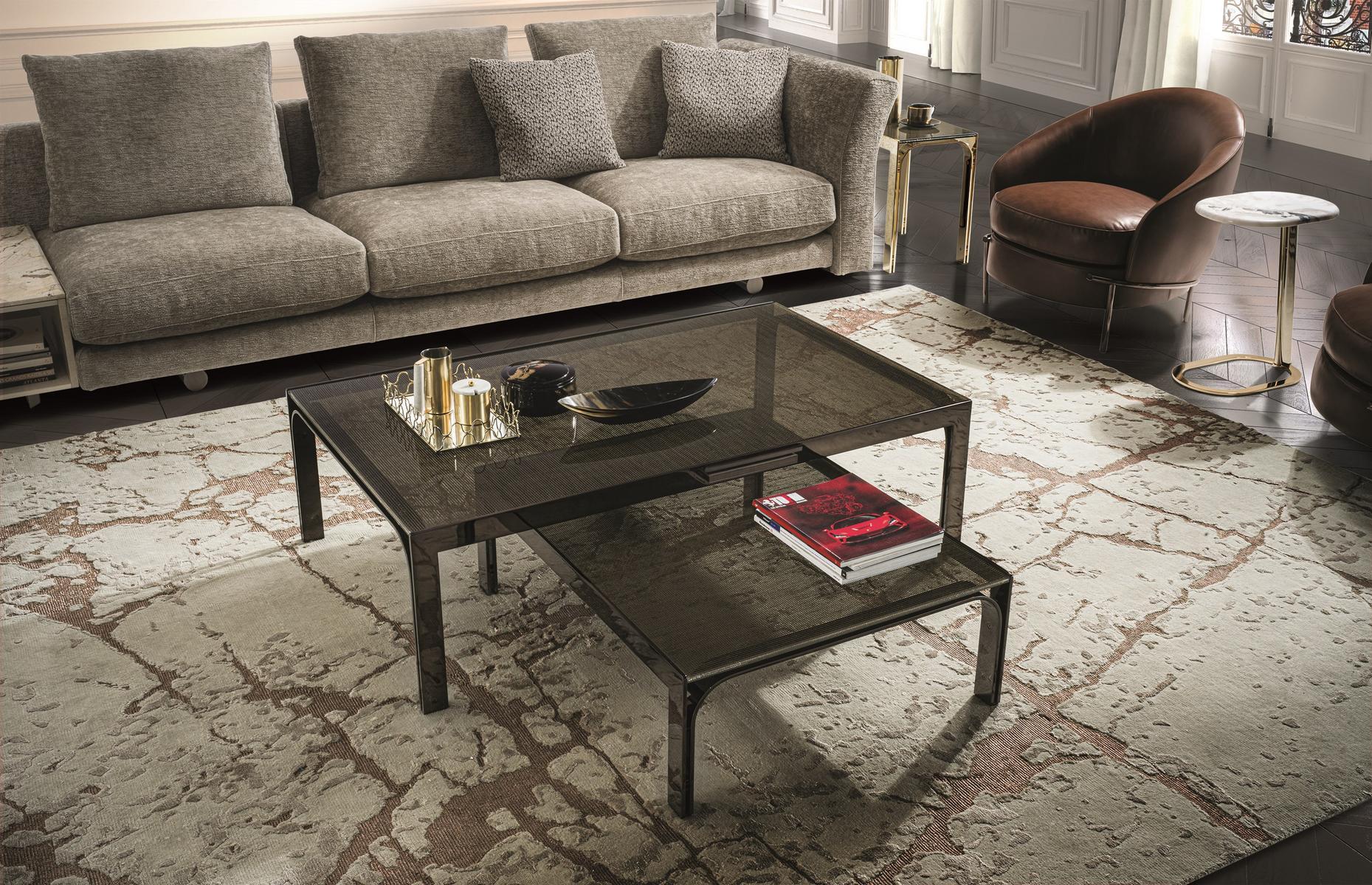Square metal coffee table | Edge by Longhi