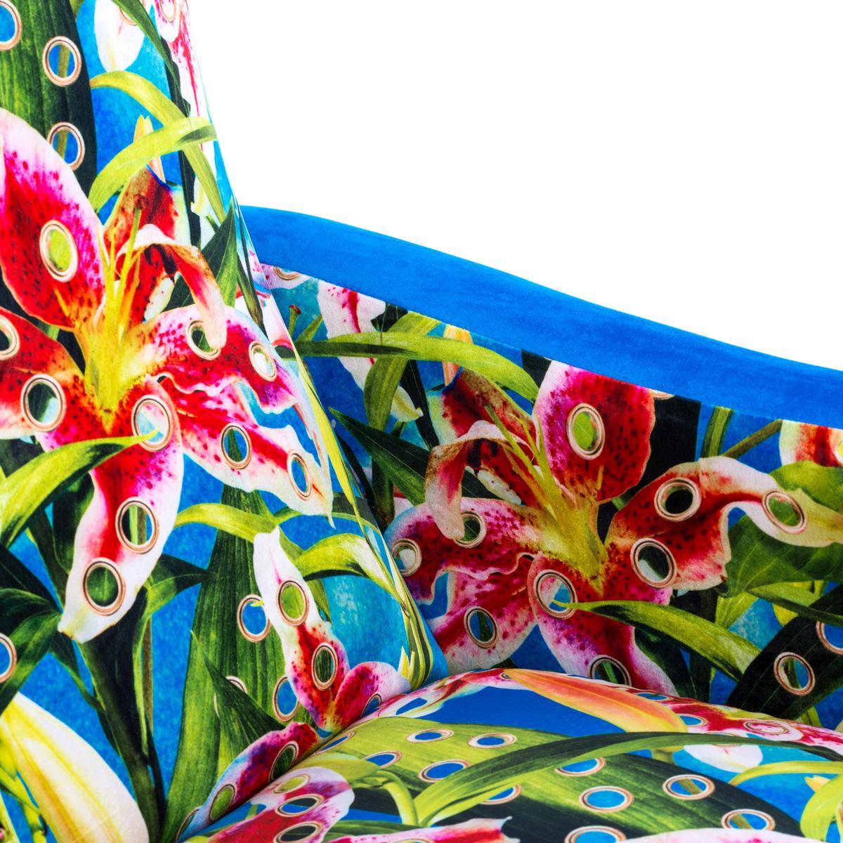 Fabric armchair with armrests | Flowers With Holes by Seletti