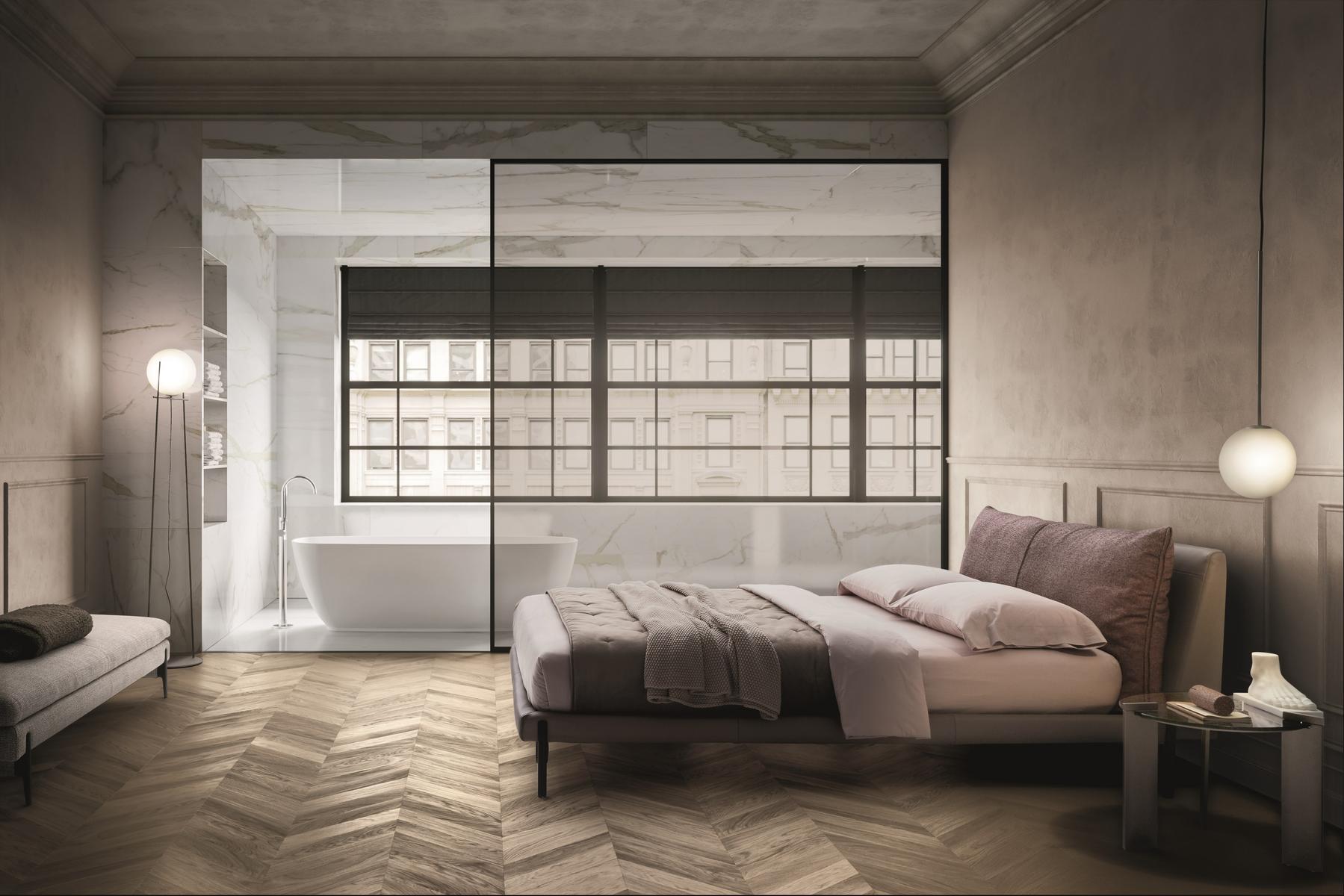 Fabric bed with upholstered headboard | Kim by Ditre Italia