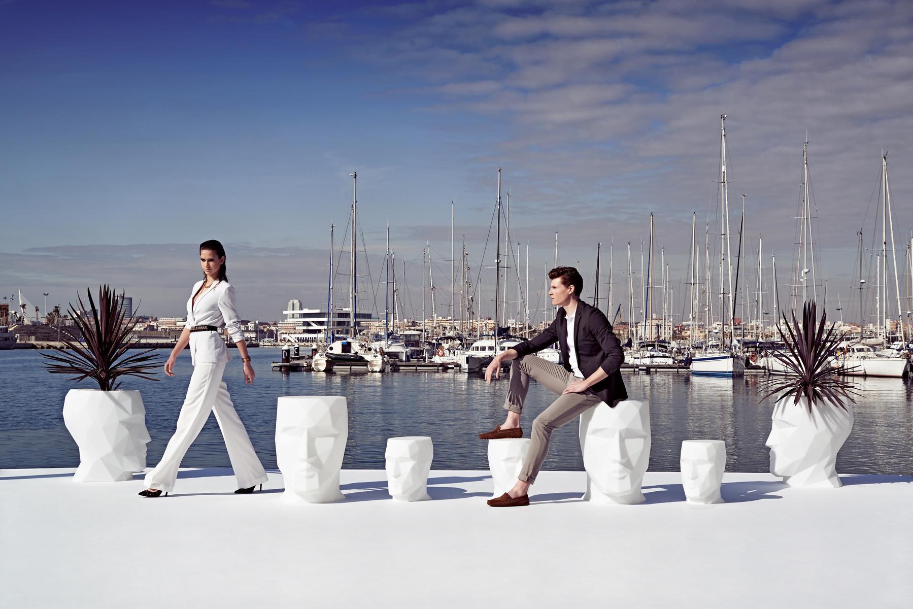 Low plastic garden stool | Adan by Vondom