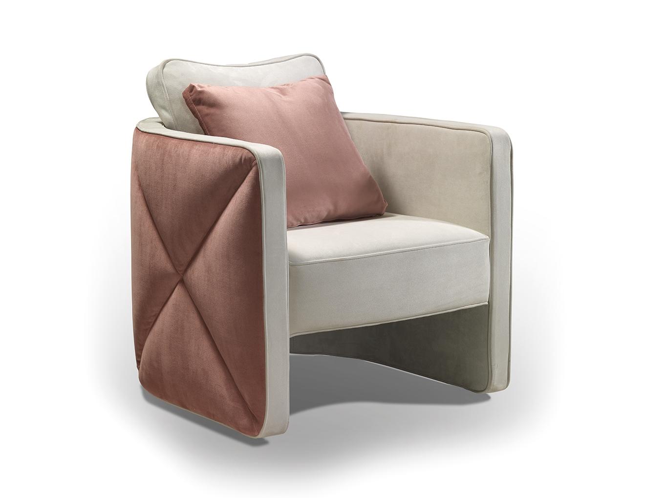 Upholstered leather armchair with armrests | Aura by Reflex