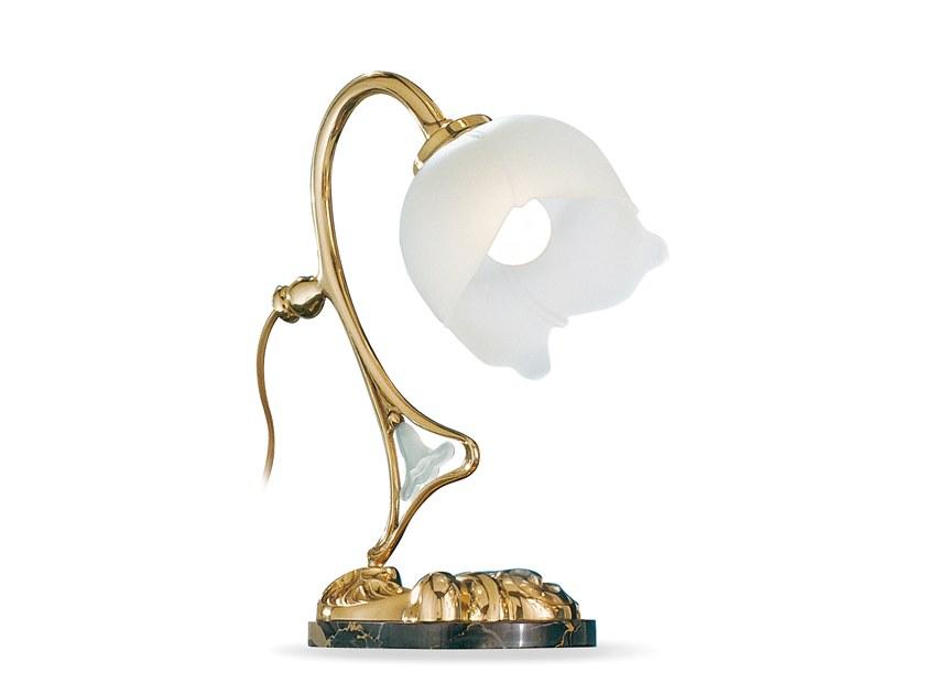 Polish brass table lamp with glass | Liberty 1400/l by Possoni Illuminazione