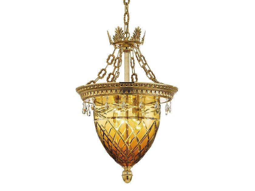 Gold plated finish chandelier with Schoeler crystals | Edgar 4300/sg-sh by Possoni Illuminazione