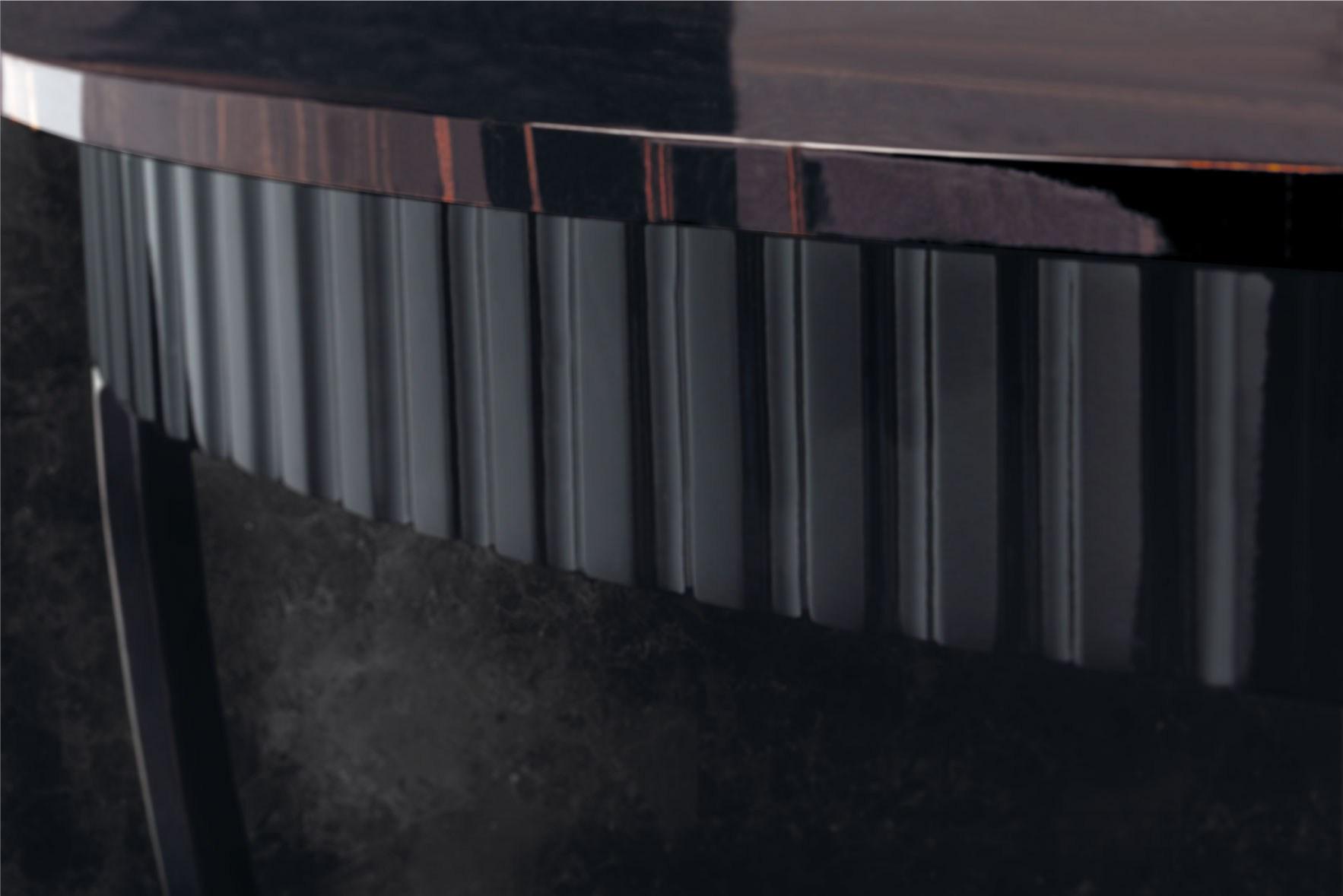 Round steel and wood coffee table | Aristo M by Capital Collection