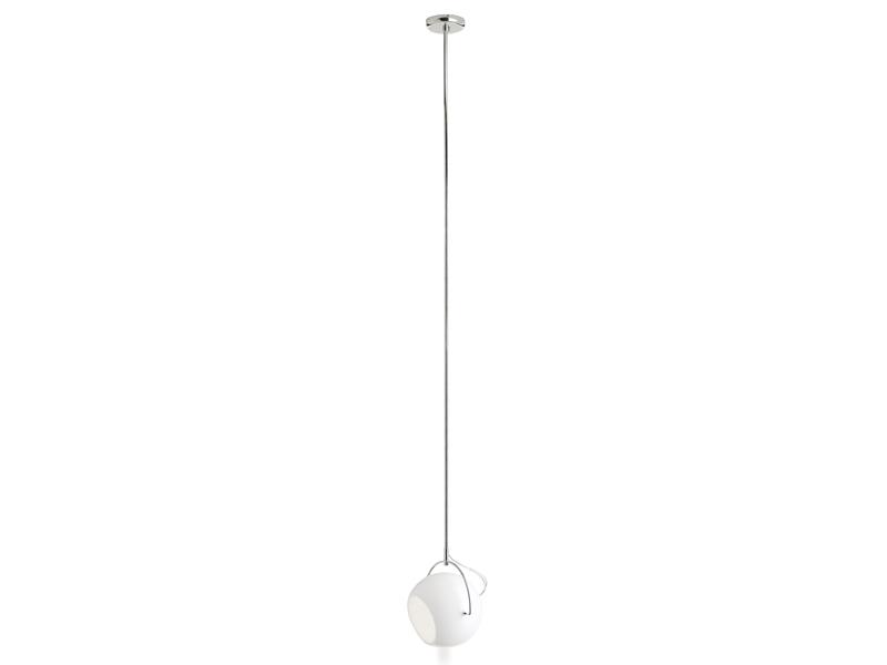 Chrome plated pendant lamp | Beluga White by Fabbian