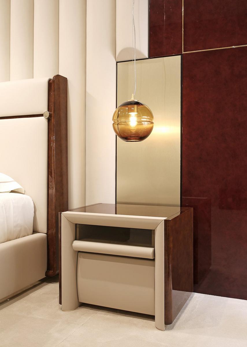 Wooden bedside table with drawers | Madison by Turri