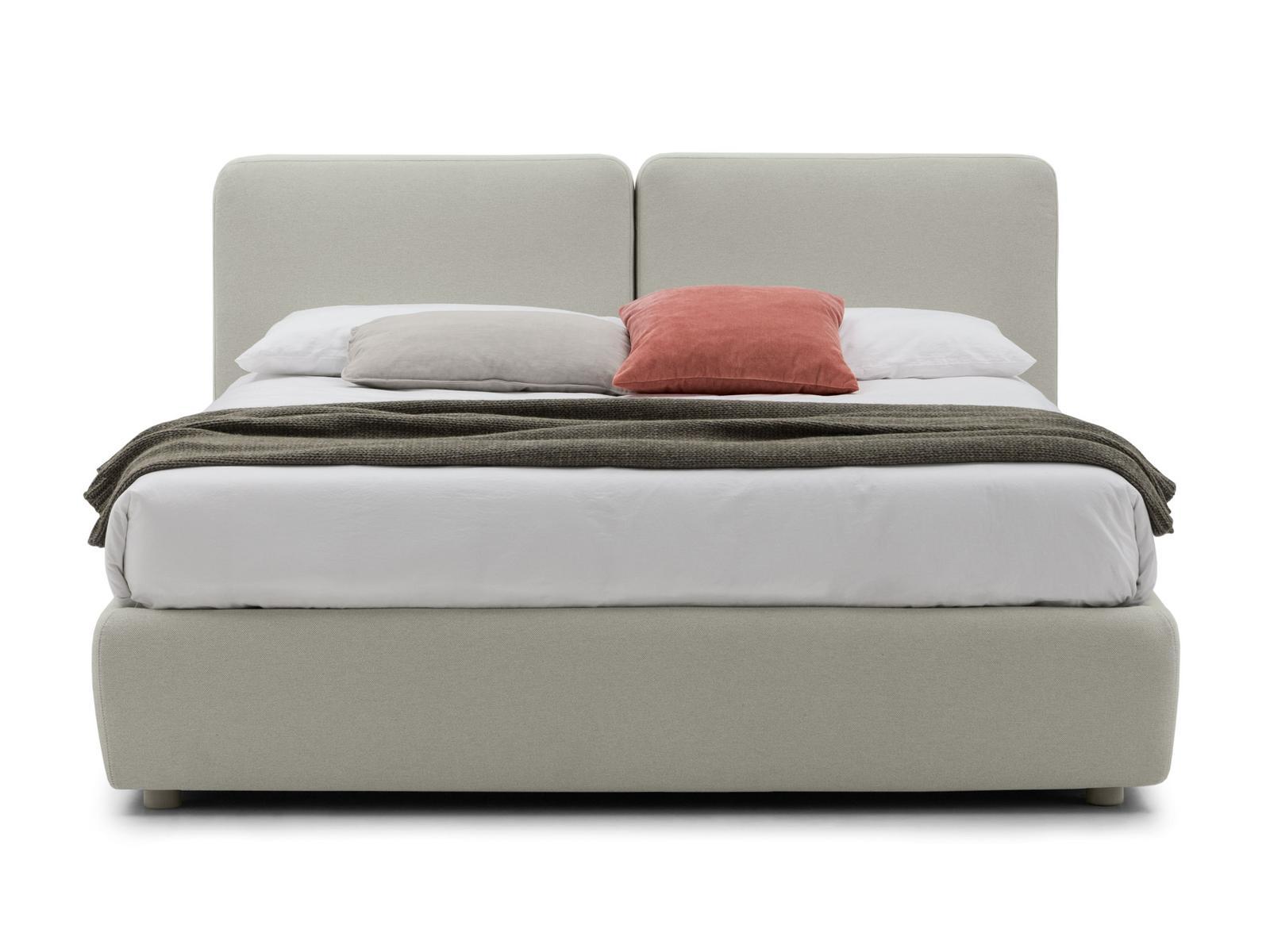 Storage bed with upholstered headboard | Feel by Bolzan letti