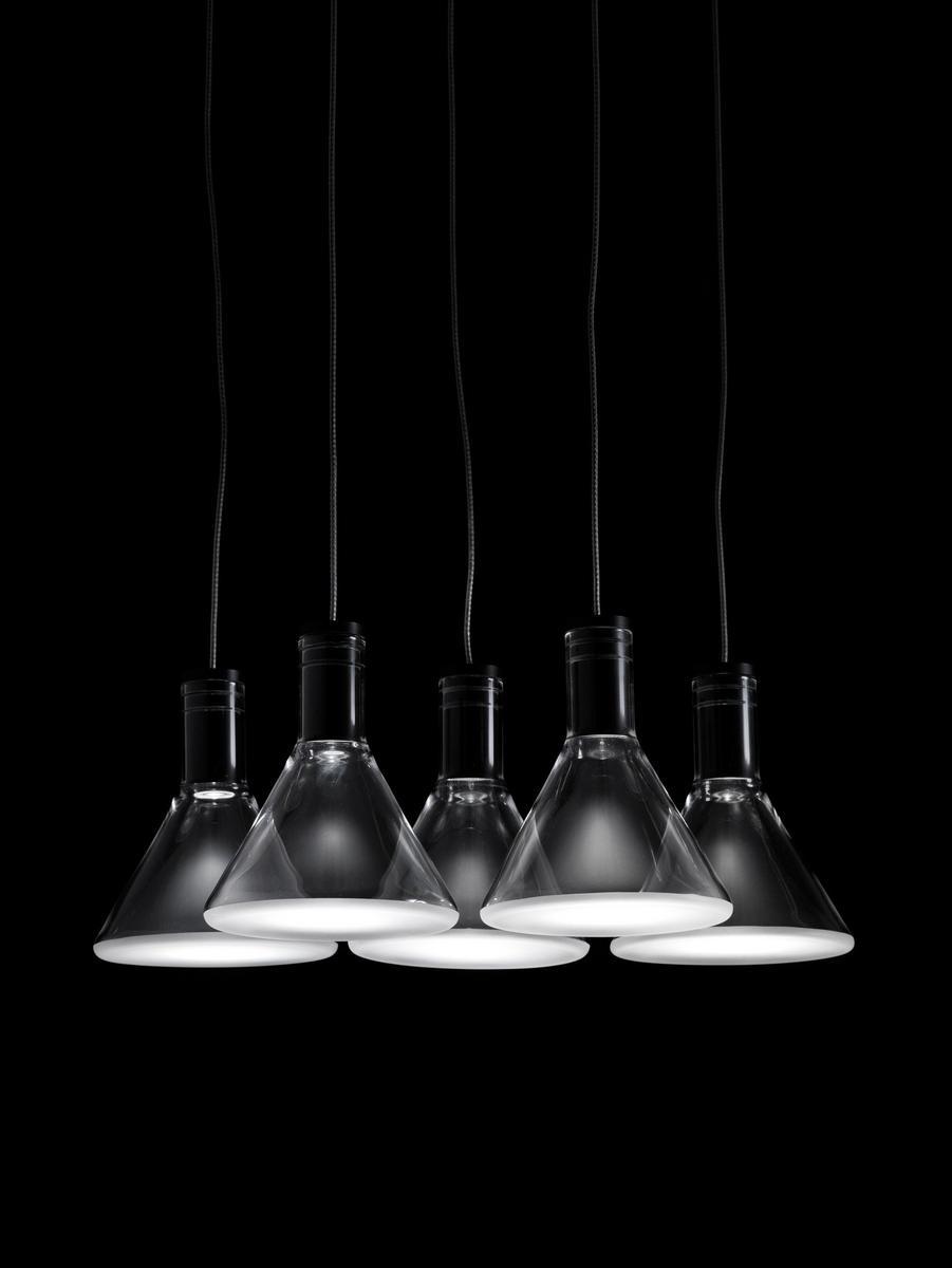LED Borosilicate glass pendant lamp | Multispot Polair by Fabbian