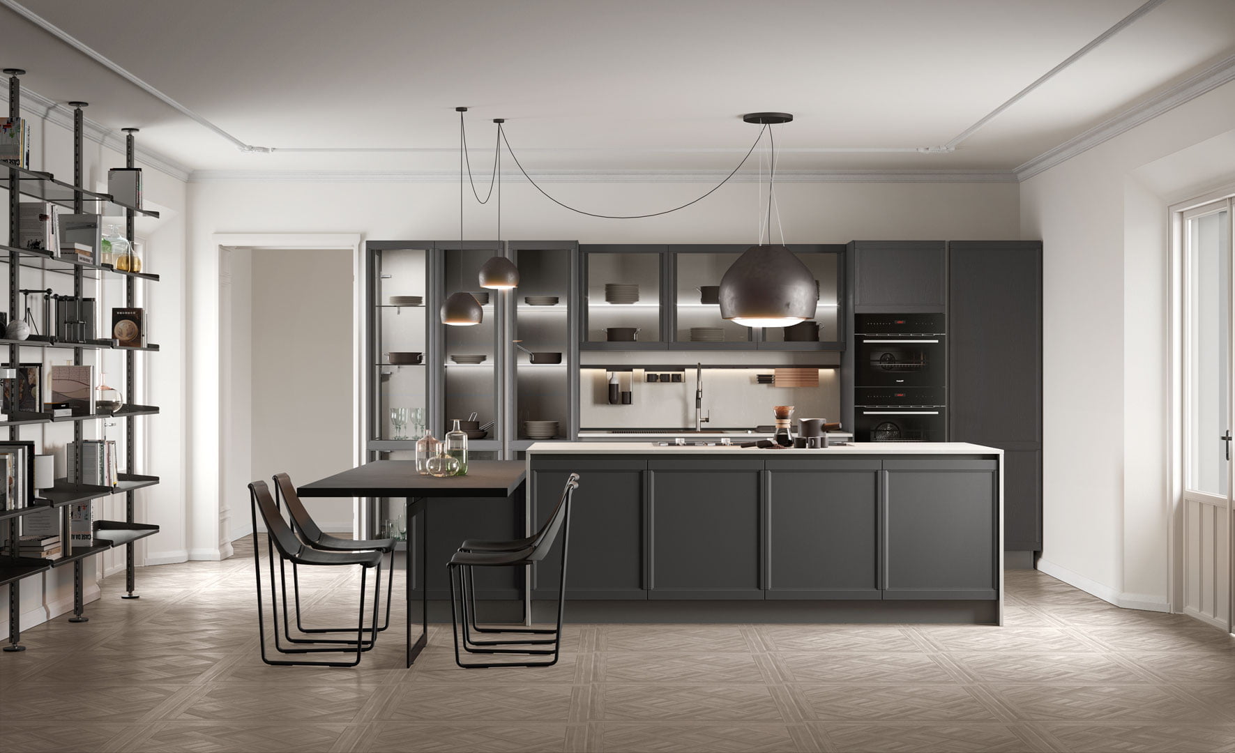 Lacquered kitchen with handles Lube Cucine Flavour