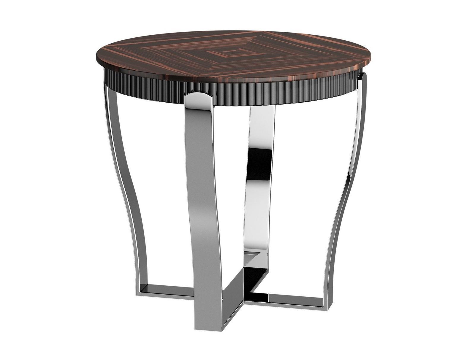 Round steel and wood coffee table | Aristo M by Capital Collection