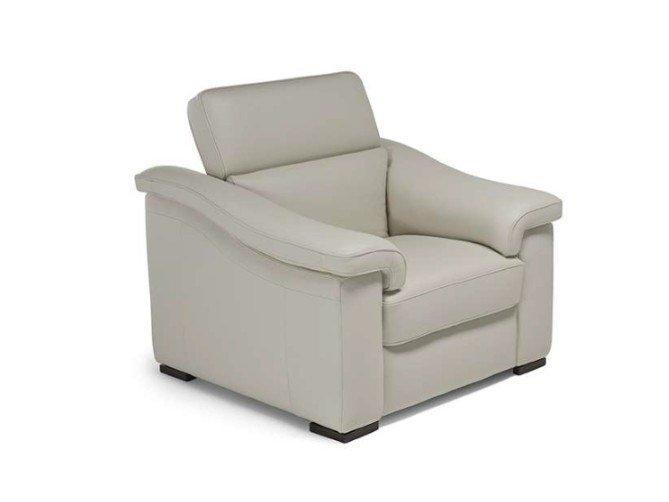 Leather armchair with armrests | Brick by Natuzzi Italia