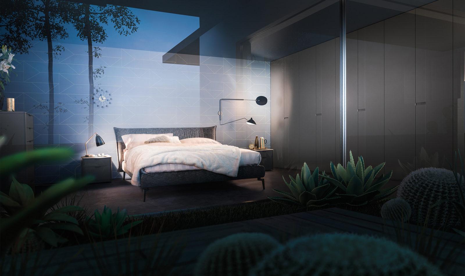 Fabric bed with upholstered headboard | Morrison by ALF Dafre