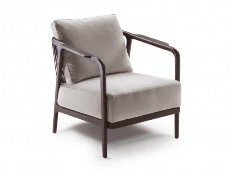 Fabric armchair with removable cover with armrests | Crono by Flexform