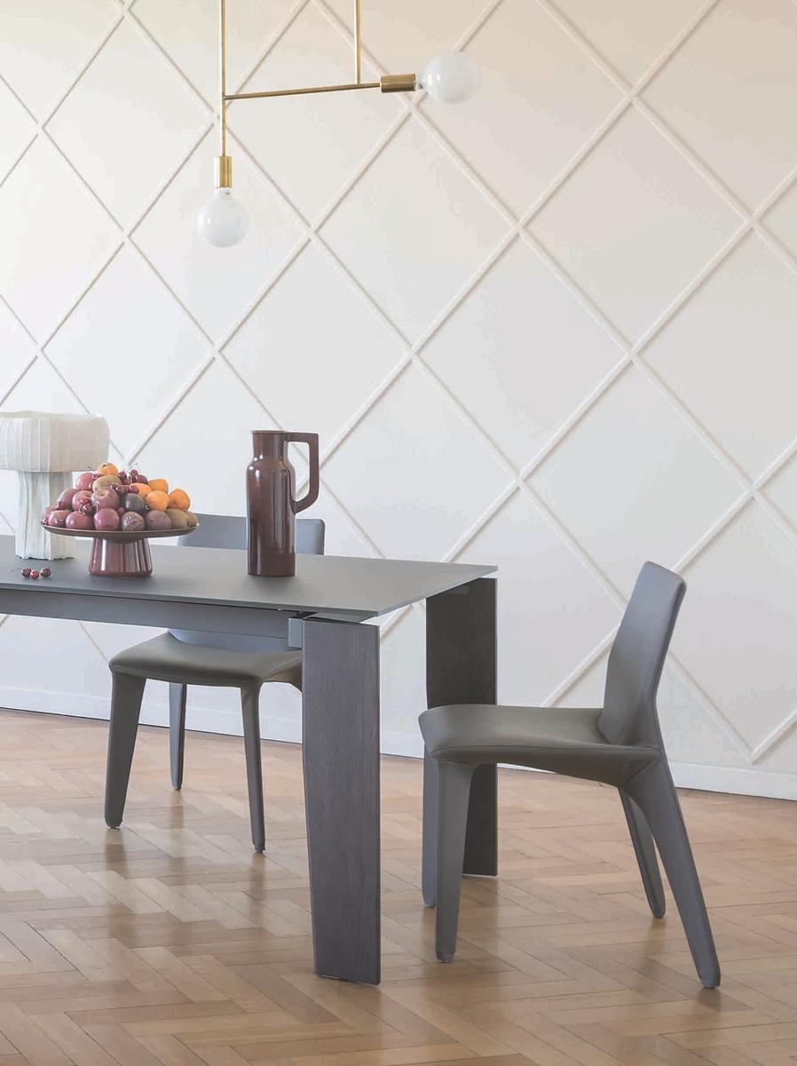 Upholstered leather chair | Heron by Bonaldo