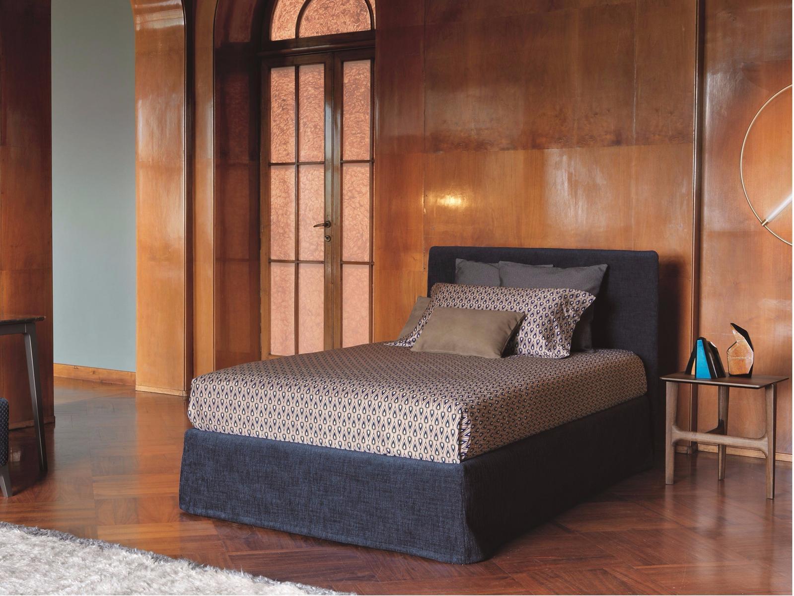 Fabric single bed with upholstered headboard | Notturno Shabby Chic by Flou