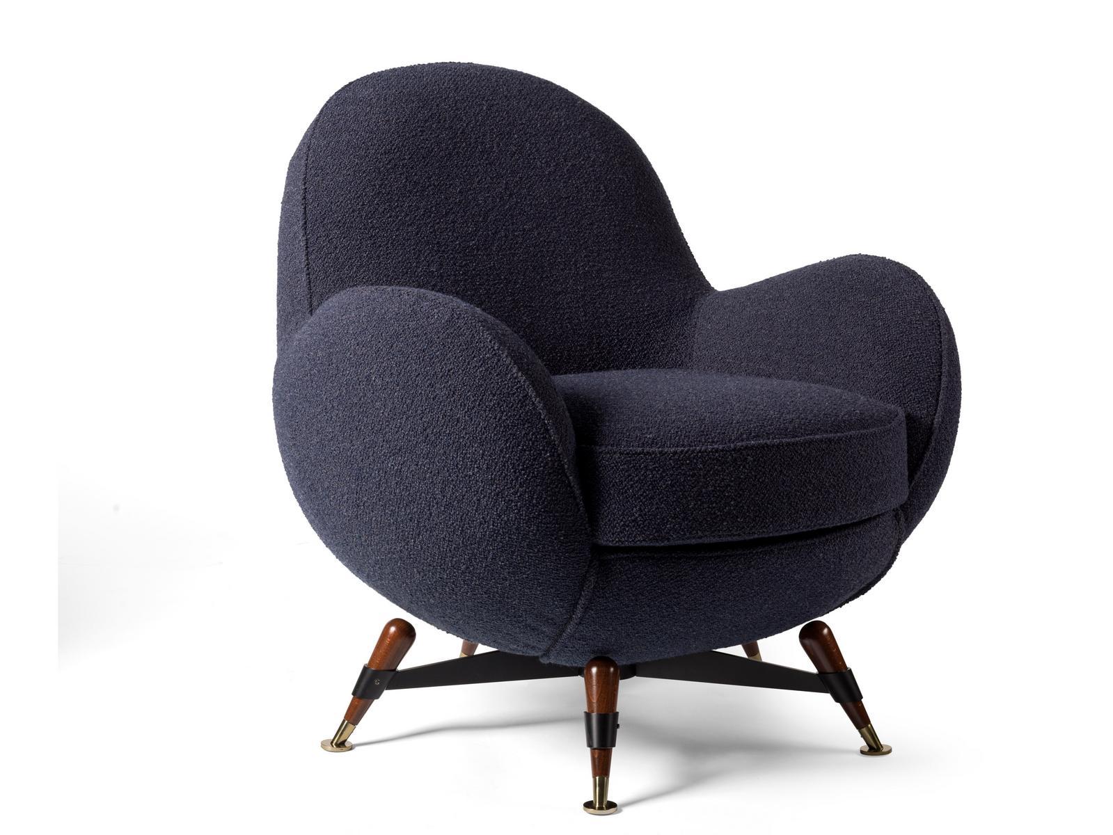 Upholstered fabric armchair with armrests | Mercury by Visionnair