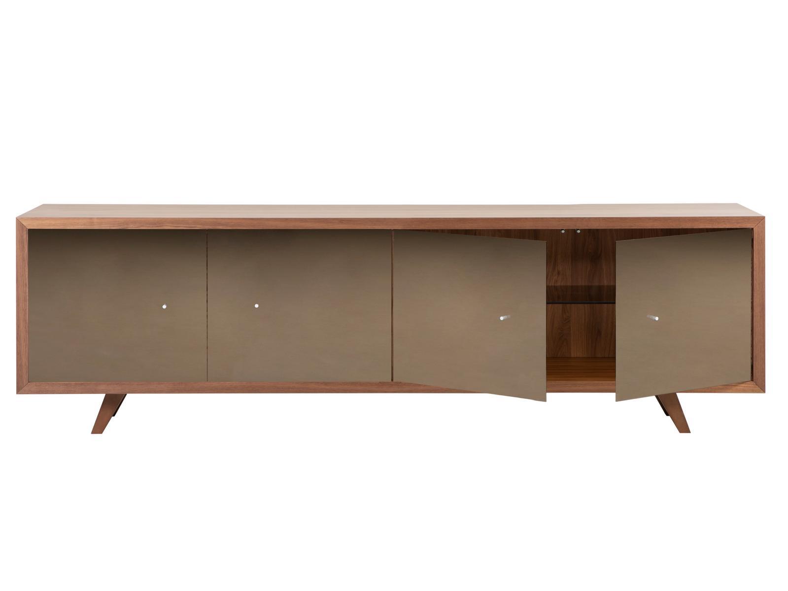 Wooden sideboard with mirrored door | Athena by Tonin Casa